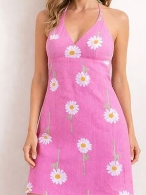 Lilly Pulitzer Perfect Pink Halter Daisy Sundress